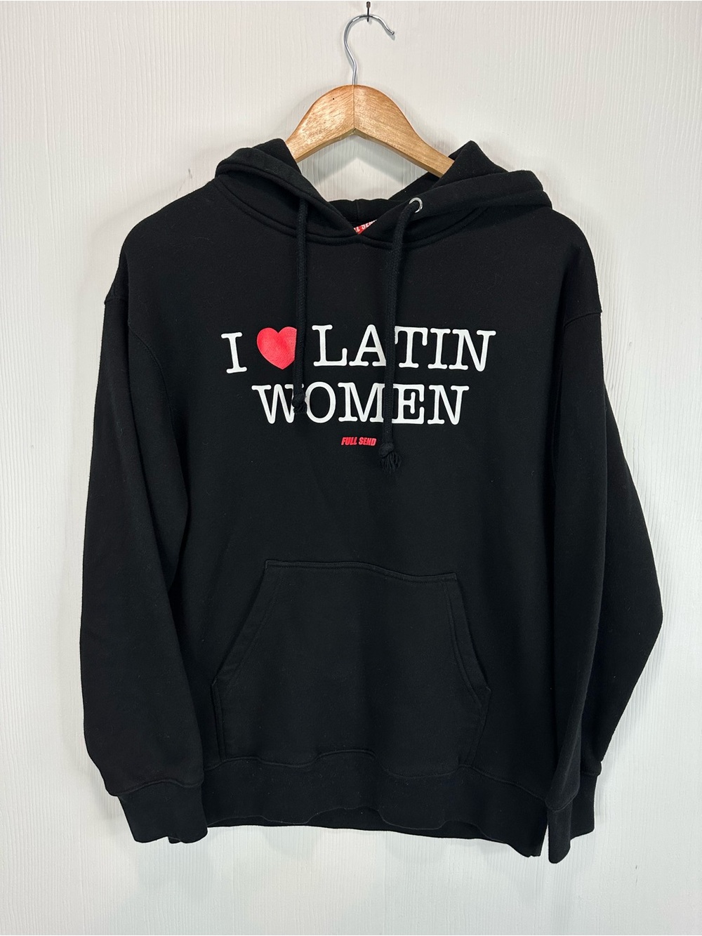 Full Send Nelk boys Black Graphic Hoodie - I Love Latin Women